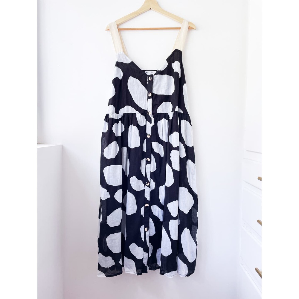 ASOS Design Black with Giant White Dots Cotton Dress